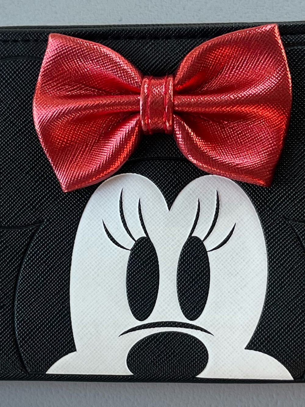 Disney Minnie Mouse Wristlet Wallet Black Red Bow Wristlet Clutch - Picture 4 of 4